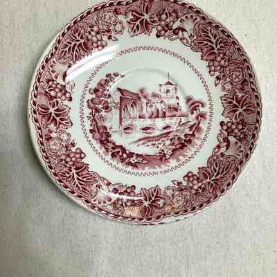 Red & White Decorative China Plate