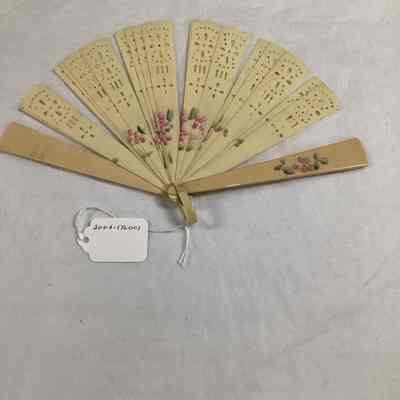 Ivory Floral Celluloid Folding Fan