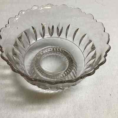 Clear Pressed Glass Berry Bowl