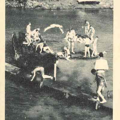 Swimming at Flat Rock River Y.M.C.A. Camp, St. Paul, Indiana