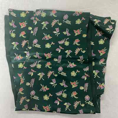 Green Silk Floral Scarf