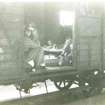 Soldiers in a Train Car