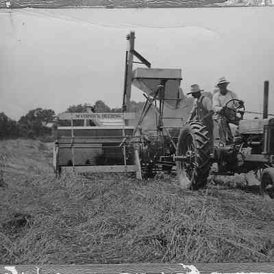 Farm Work in Field of Tall Grass