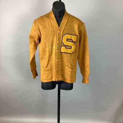 Men's Gold Wool Shelbyville Letter Sweater