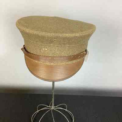 Men's Green Wool Military Peaked Cap