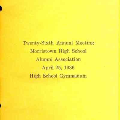 program, inside cover, Morristown High School annual alumni association
