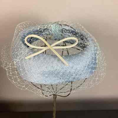 Women's Blue Open Crown Birdcage Hat