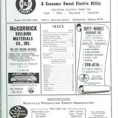 Sheby County/Indiana/1975 Edition/Plat Book, page 1