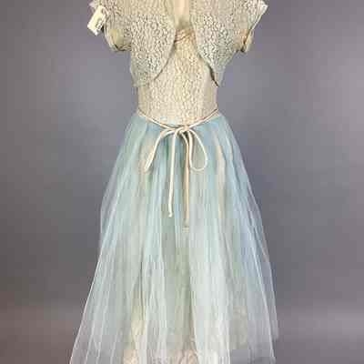 Women’s Beige & Blue Dress + Bolero