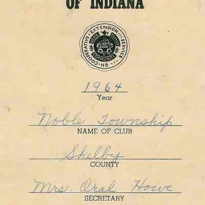 Secretary - Record Book - Noble Twp.