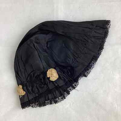 Women's Black Circle Mourning Bonnet