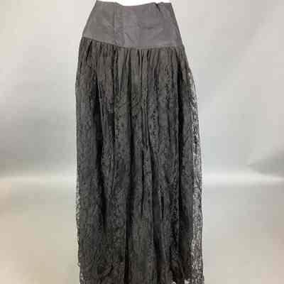 Women's Black Lace & Taffeta Mourning Skirt