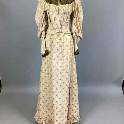 Women's Tan Floral Challis Dress