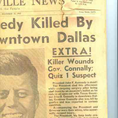 Newspaper, front page right