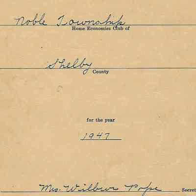 Secretary - Record Book - Noble Twp.