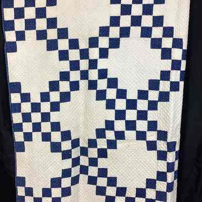 Blue & White Double Irish Chain Quilt