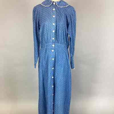 Women’s Blue & White Cotton Print Wrapper Dress