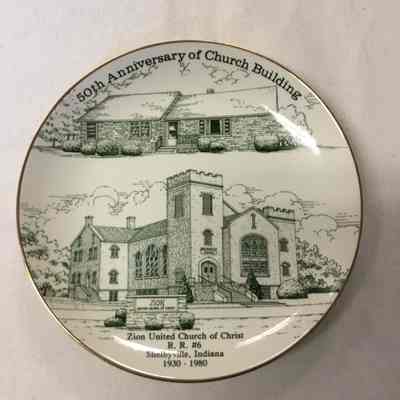 Cream & Green Zion United Church of Christ Commemorative Plate