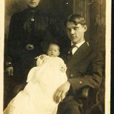 Unidentified Family, Husband and Wife and Baby