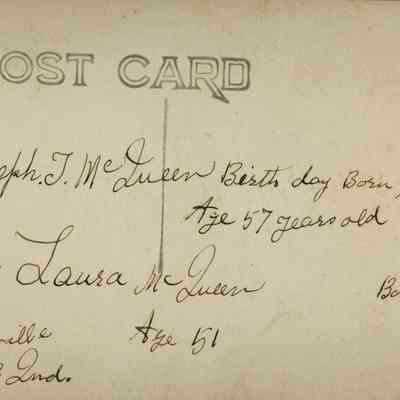 Backside of postcard