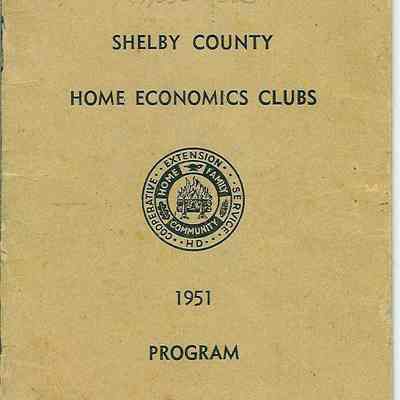 Program Booklet for Shelby County Home Economics Club