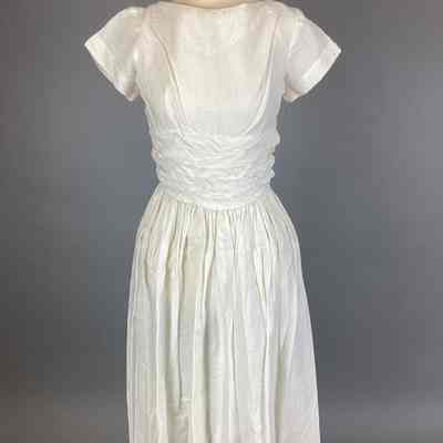 Women’s White Dotted-Swiss Dress