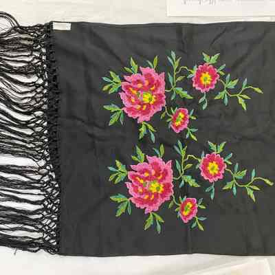 Floral Embroidered Scarf