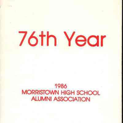 77th Year, 1986 Morristown High School Alumni Association