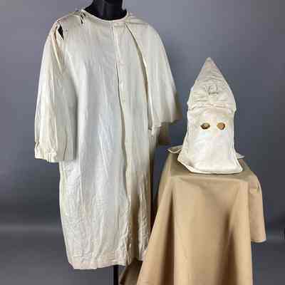 Men's White KKK Robe + Hood