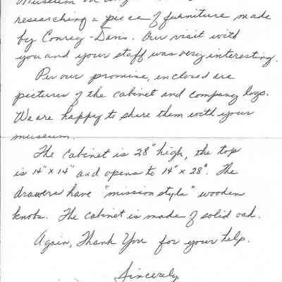 Conrey - Davis Table Letter