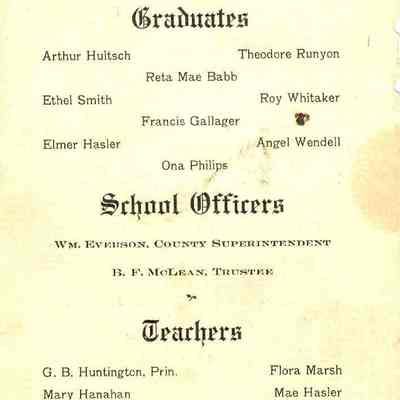 announcement, graduation, back side