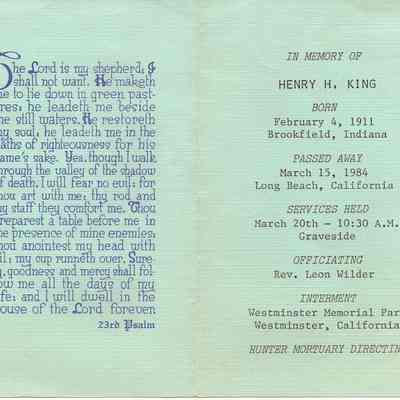 funeral announcement, inside