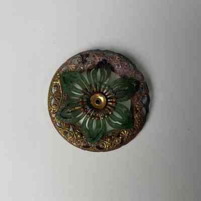 Green Flower Brooch