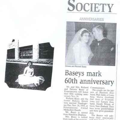 newspaper article, wedding anniversary