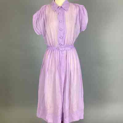Women's Purple Cotton Voile Dress
