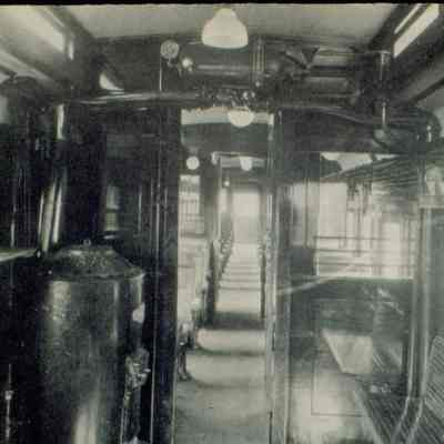 Interior of a 600 series interurban car.