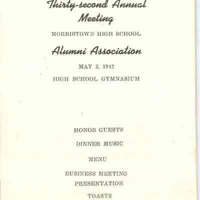 program, inside page, Morristown High School annual alumni association