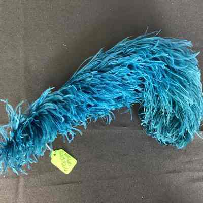 Women's Teal Velvet Cloche Hat w/ Ostrich Feather