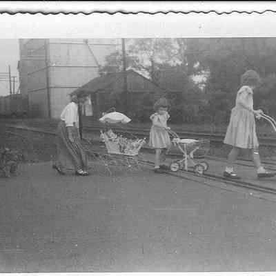 Three Girls and Baby Carraiges