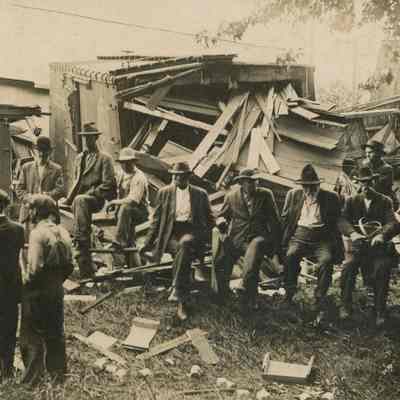 Unidentified Men at Waldron Train Wreck