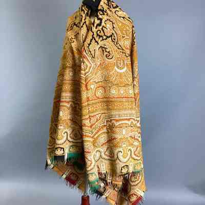 Women's Orange Paisley Shawl