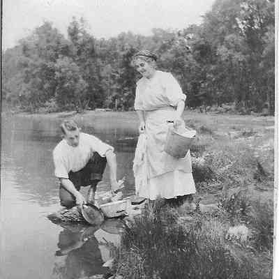 Young people at the lake