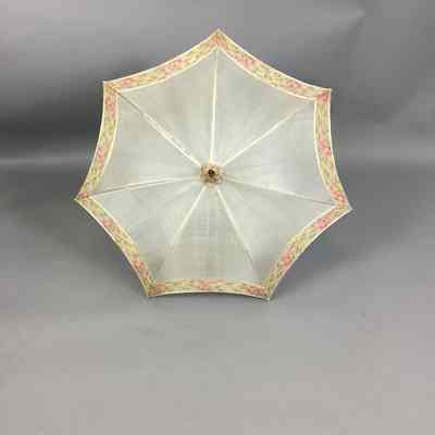 Pink Floral Bamboo Parasol