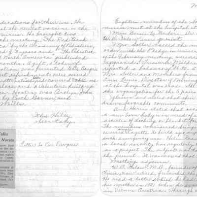 notebook/journal entries, 2 handwritten pages