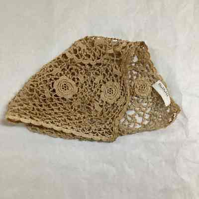 Women's Tan Crocheted Day Cap