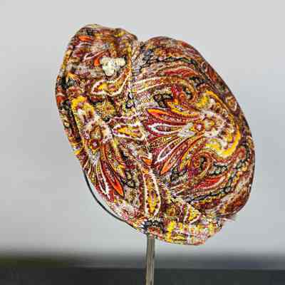 Women's Multicolor Paisley Velvet Bonnet