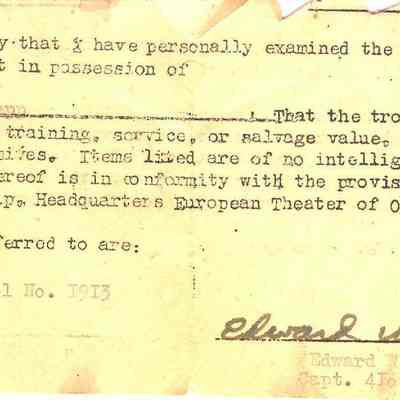 Affidavit Declarations of Captured Military Equipment