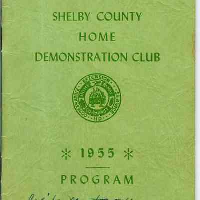 Program Booklet for Shelby County Home Economics Club