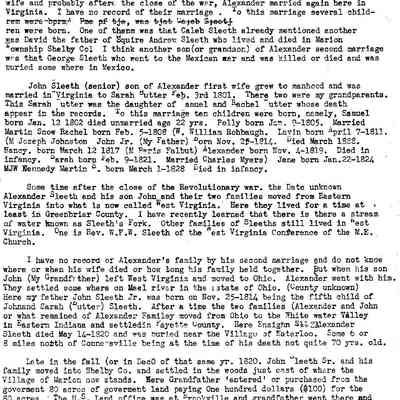 typewritten family history,  page 2