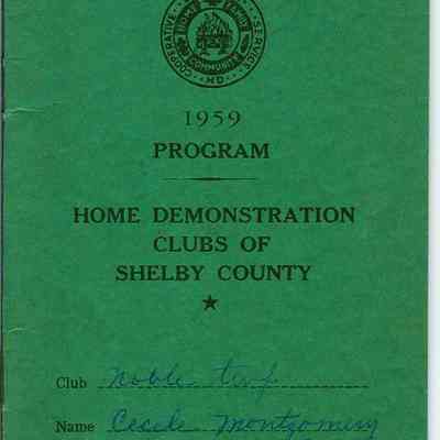 Program Book Shelby County Home Demonstration Club